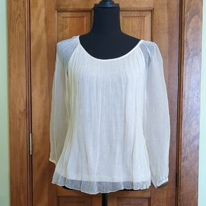 Alicia Mugetti Sheer Cream Blouse for Women